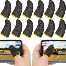 Manicotti per dita da gioco professionali, essenziali per il gaming mobile, fibra d'argento per una migliore risposta del touchscreen, anti-sudore