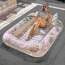 2024 Inflatable Tanning Pool Lounger Float For Adults, 70" X 46" Large Suntan Tub Pool F Gift ShlmDark Blue