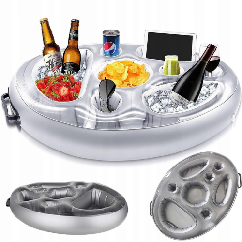 Inflatable Floating Jacuzzi Pool Table With 8 Holes Inflatable BarRed