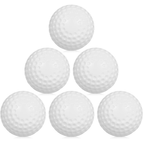 PU Dimpled Baseballs 6 Pack, 9Inch, With Drawstring Carry Bag For Pitching Machine Practice 1