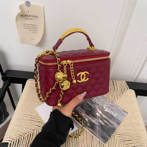 (Dark red) Box bag crossbody bag shoulder bag