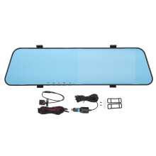 Cámara de grabación de conducción Camera4Car con espejo retrovisor y pantalla táctil, sistema de detección de movimiento, filtro antirreflejos e