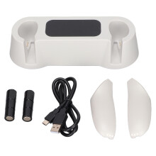 Stazione di ricarica per Oculus Quest 2, design antiscivolo per un posizionamento sicuro, ricarica rapida con indicatore LED (2 pezzi, materiale ABS)
