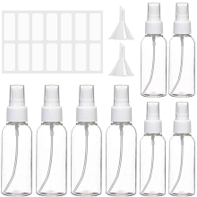 Auslaufsichere, tragbare Reiseflasche mit feinem Sprühnebel für Parfümöle, transparenter Kunststoff mit staubdichter Kappe, 100 ml