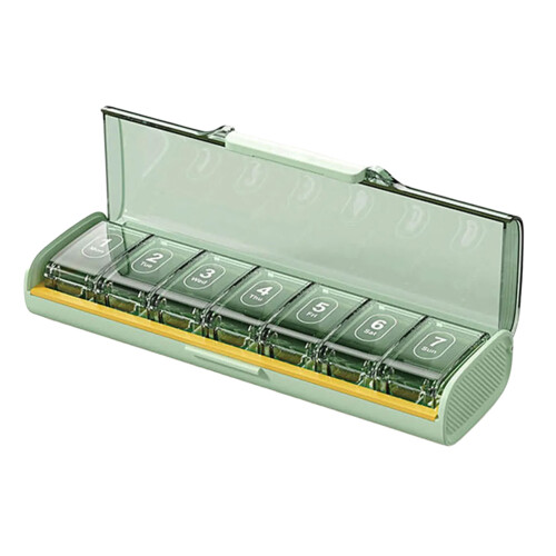 Petit porte-pilules convivial avec distributeur de pilules-Vert