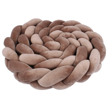 Hand Sewn Cushion with 3-Strand Braided Design, Knotted Throw Pillow for Living Room Floor Sofa, Braided Knot Cushion with Easy Installation, Soft Plu