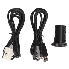 Cavo di montaggio a filo per auto con doppie porte USB, cavo di prolunga USB 2.0 con guscio in metallo e luce ambientale a LED, montaggio sul