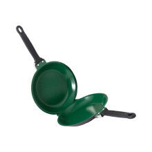 Ergonomic Breakfast Pan Stainless Iron Construction-Green
