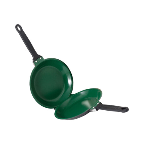 Ergonomic Breakfast Pan Stainless Iron Construction-Green