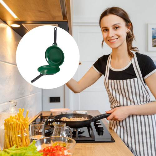Ergonomic Breakfast Pan Stainless Iron Construction-Green 2