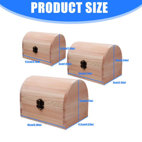 Solid Wood Jewelry Case Carved Flower Design Delicate Display-S 1
