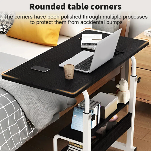 Adjustable Height Mobile Rolling Computer PC Laptop Over Bed Desk Overbed Desk 1