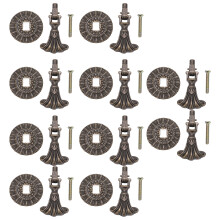 Boutons de meubles pour tiroirs, poignées décoratives pendantes en bronze vintage avec vis, installation facile grâce à un seul trou.