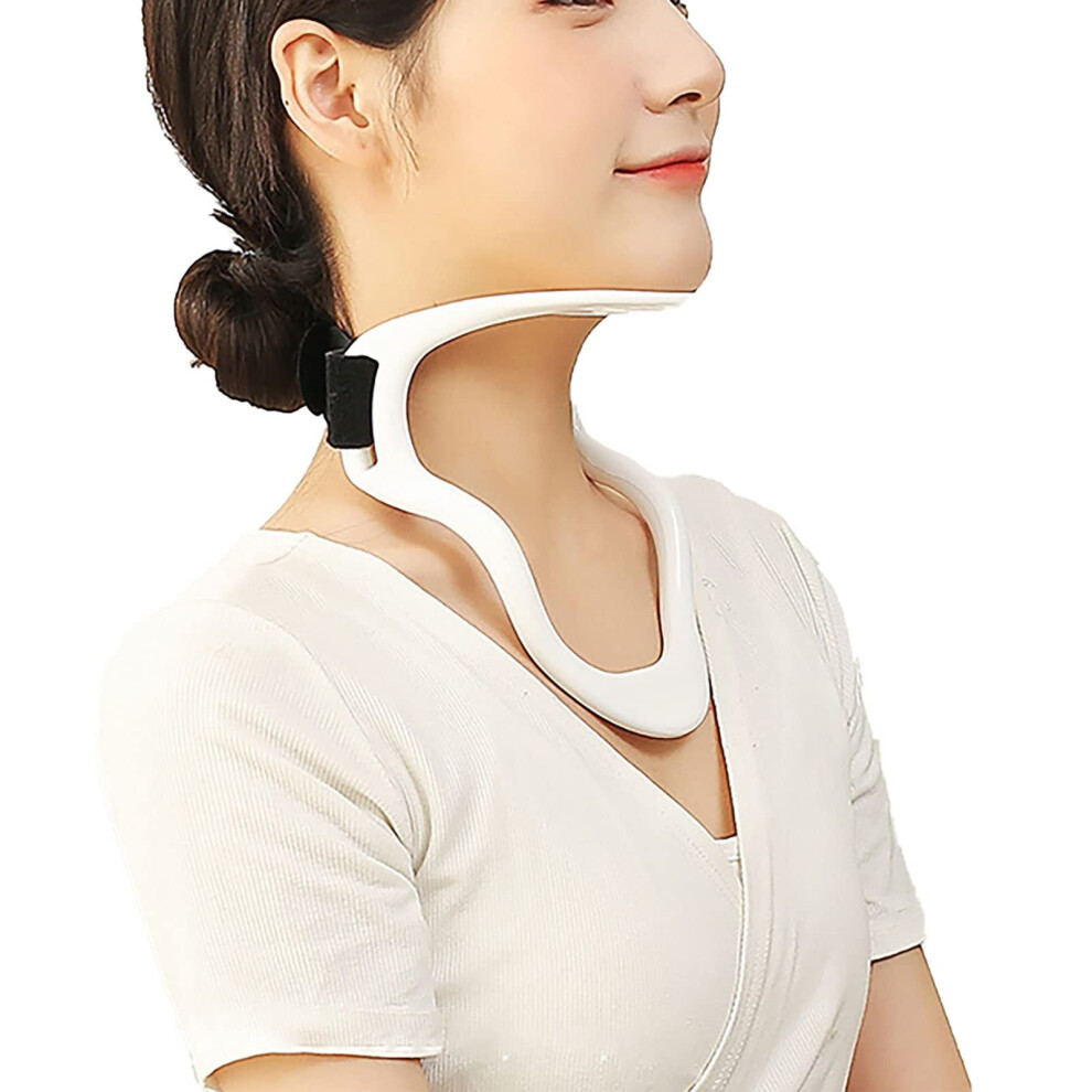 White Ergonomic Neck Traction Device And Stretcher For Pain Relief And Posture Correction,