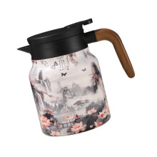 Premium 316 roestvrij stalen theepot met houten-landschap