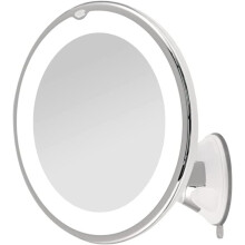Miroir de maquillage grossissant mural moderne avec éclairage LED lumineux pour un gain de place et un positionnement polyvalent, bras extensibles