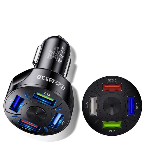 Φορτιστής αυτοκινήτου USB PD20W QC3.0 4 θύρες, προσαρμογέας γρήγορης φόρτισης με οθόνη 2