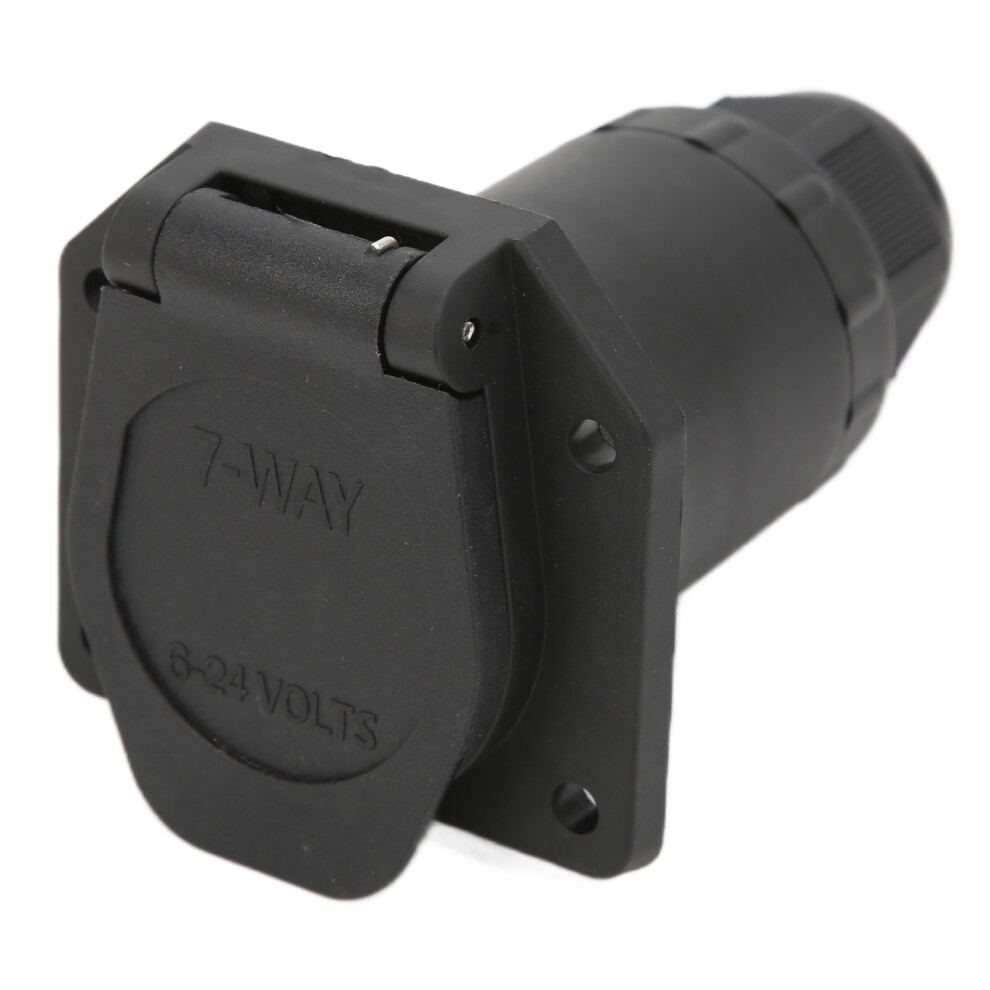 7 Pin Trailer Plug Weatherproof, Heavy Duty Trailer Wiring Harness Corrosion Resistant Reliable Connection Easy Installation Spring Loaded Dust Cover 9139052807037