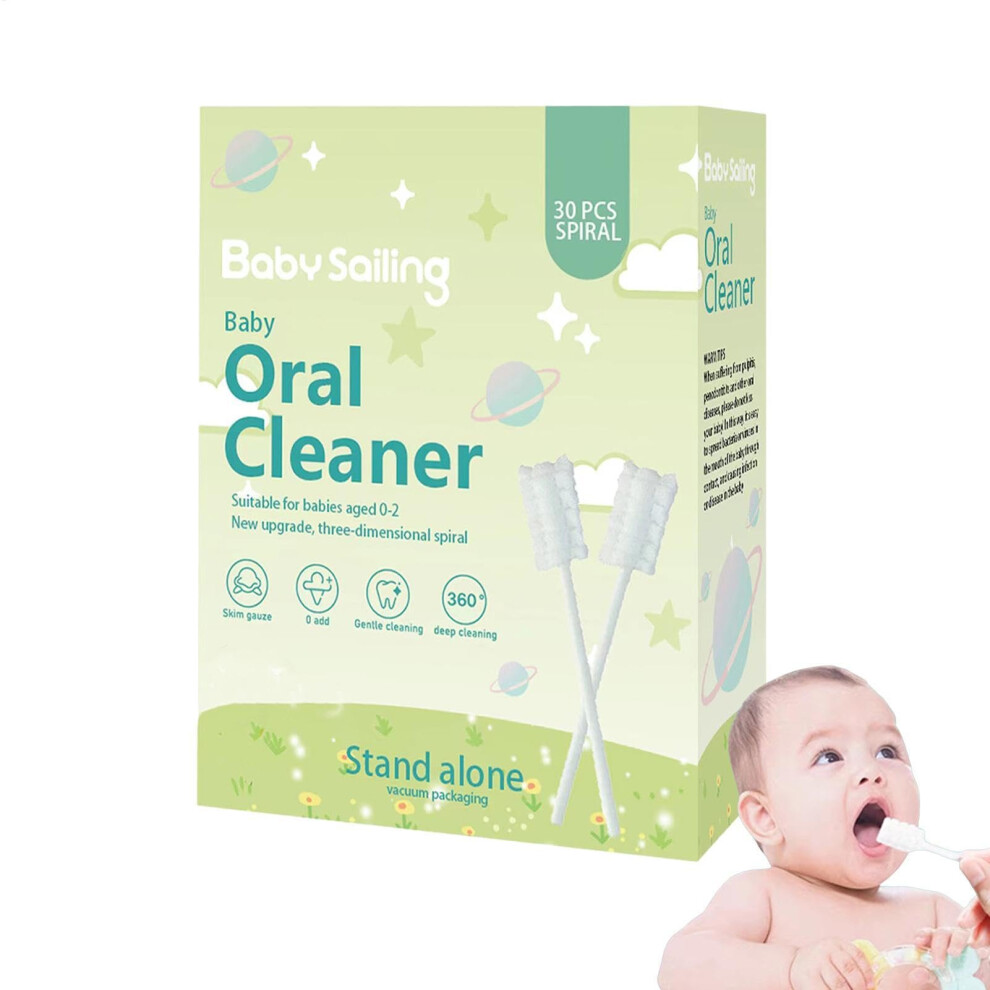 Newborns Gauze Toothbrush 30pcs - Soft Bristle Baby Oral Cleaner and Tongue Gauze for Infant Oral Hygiene