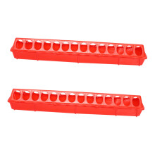 Feeding Long Trough 2Pack For Chickens Poultry AntiSpatter WearResistant Food Container Indoor Outdoor Use Easy Clean