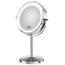 Glow Getter, LED Lighted Makeup Mirror, Auto Off Feature, Memory Function, Double Sided With 10X Magnification, 360 Degrees Rotation For Convenient An