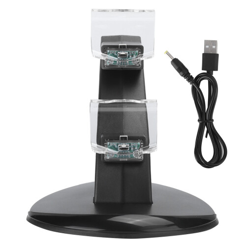 LED-indikatorudstyret PS3 Controller-opladerdock, dobbelt flylignende ladestation med samtidig strømforsyning, 2-i-1-stativ til PS3 Controller