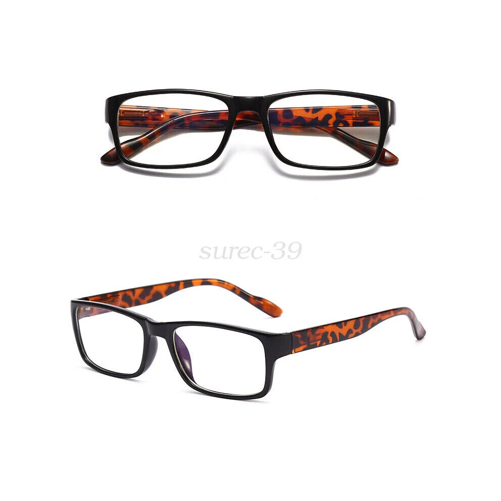 (=+1.00 strength, Black + Tortoise) Unisex Mens Ladies Wayfarer Frame Magnifying Reading Glasses Nerd +0~4.0