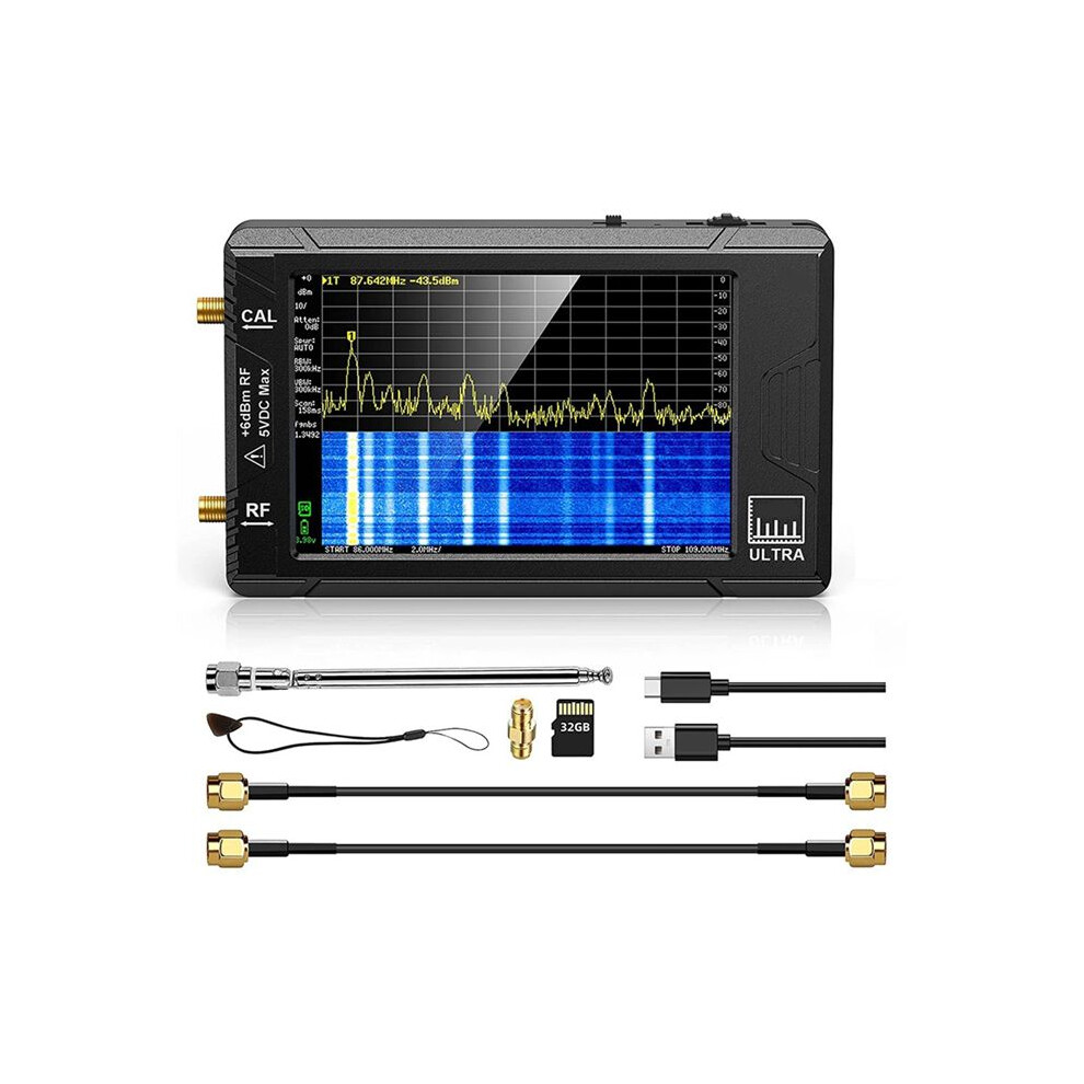 Ultra 4Inch Spectrum Analyzer Handheld Tiny Sa Frequency Analyzer 100Khz-5.3Ghz Add 32Gb Card Network Tester 6134218501364