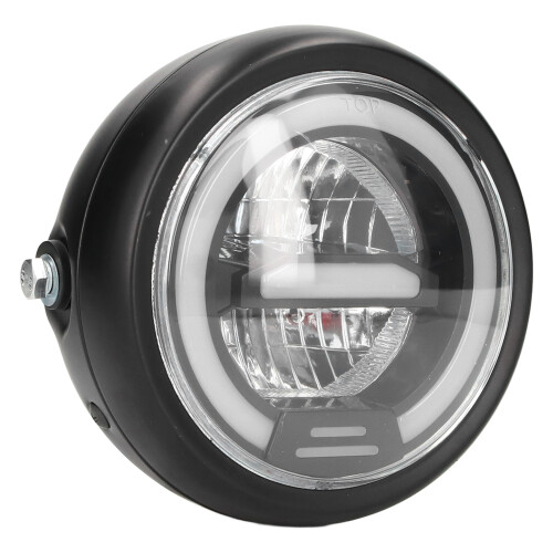Farol de LED para motocicleta, redondo de 6,5 polegadas, alto brilho, encaixe universal, com luz baixa e alta, design à prova de choque e à prova