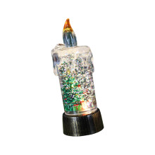 Christmas Snow Globes Candle Shape Snowglobes Glitter Water-1