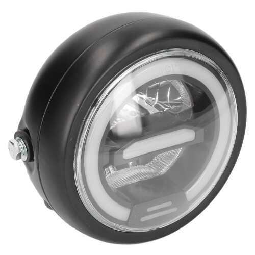 Farol de LED para motocicleta, redondo de 6,5 polegadas, alto brilho, encaixe universal, com luz baixa e alta, design à prova de choque e à prova 1