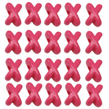 10Pcs 2mm Hole X Shape Spacers Beads Colorful Acrylic-rose red