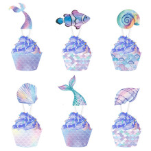 Accessori per cupcake a tema oceanico, pirottini e decorazioni a doppia faccia, materiale resistente per celebrazioni memorabili, facili da usare,