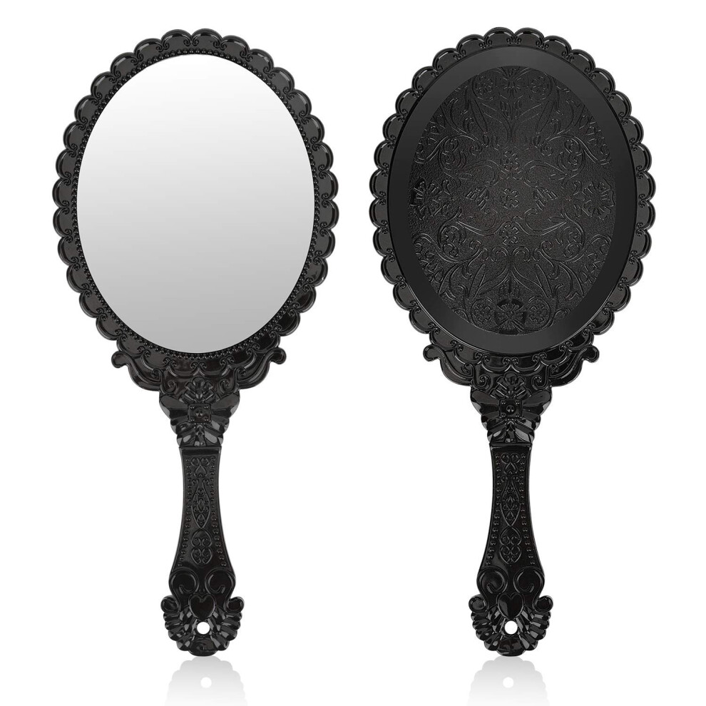 Vintage Cosmetic Travel Mirrors, Decorative Personal For Makeup, Hairstyling, Skincare, Embossed With Retro Flowers, Portable Vanity