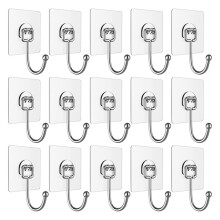 Adhesive Hooks for Hanging Heavy Duty Wall Hooks Towel Hook, Waterproof Transparent Hooks for Bathroom Shower Kitchen