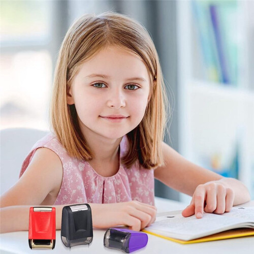 3 Pieces Dashed Handwriting Lines Practice Roller Stamp Self Inking  Rolling Stamps (Red, , Black) 2