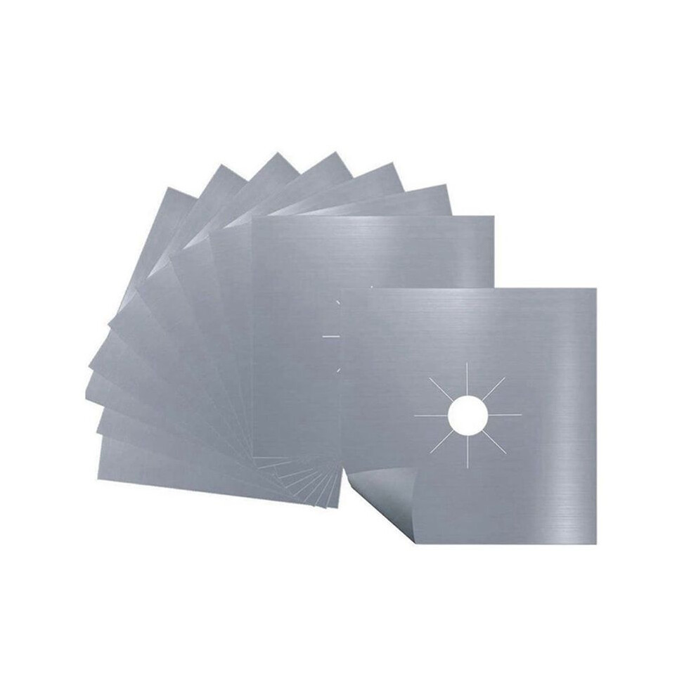 15Pcs Gas Stove Protectors Cooker Cover Liner Clean Mat Pad Gas Stove Stovetop Protector, Silver 6133165941445