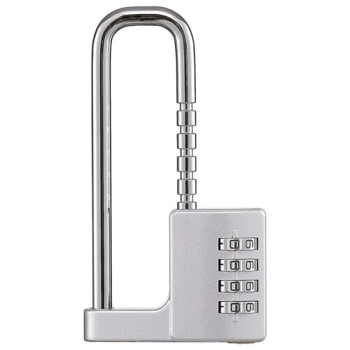 Cabinet Lock,Combination Padlock,Stainless Steel Gym Locker Lock Code Long Adjustable Shackle Lock for School,Gym Silver