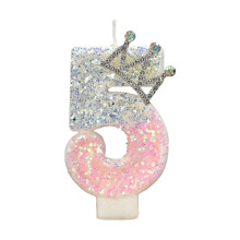 Birthday Candle Pink Crown Number Cake Candle,Birthday Cake-5