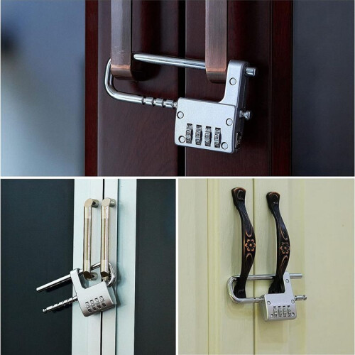 Cabinet Lock,Combination Padlock,Stainless Steel Gym Locker Lock Code Long Adjustable Shackle Lock for School,Gym Silver 2