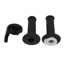 Puños de acelerador giratorio y cable curvo compatibles con motos de cross, fácil instalación, manillar antideslizante y a prueba de golpes,