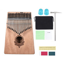 Rich Sound Resonance, 17 Keys Thumb Piano, Portable Mahogany Kalimba With High-Quality Steel Bars, Standard Tuning For Beginners And Pros, Travel-Frie