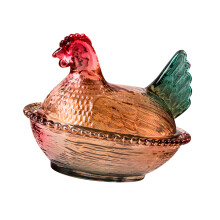 Hen on Nest Glass Candys Jar with Lid Crystal Glass-Liuli