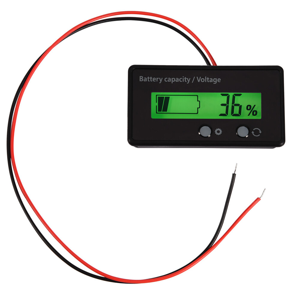 Waterproof Monitor Gauge Battery Capacity Indicator Voltage Meter Lcd Display Digital Voltmeter Tester Multifunctional Battery Tester Battery Type Sel 9416038633652