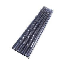 4Pieces Long Use Taper Candle With Smokeless Flame-Black 25cm
