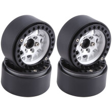 4PCS 1.9Inch Metal Beadlock Wheel Hub Rim for 1/10 RC Crawler Car TRX4 Axial SCX10 RedCat Gen8,Silver 14