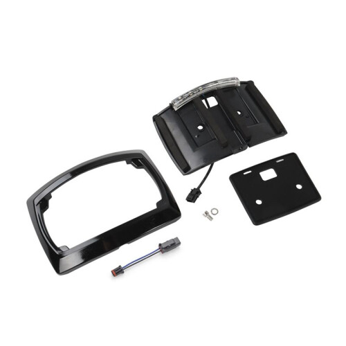 Motorcycle Rear License Plate Frame Relocation LED Light for  Electra Glide/Road Glide/Road King 2009-2023 Black