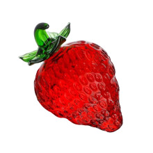 Tiny Glass Fruit Sculpture Multipurpose Glass Fruit-strawberry
