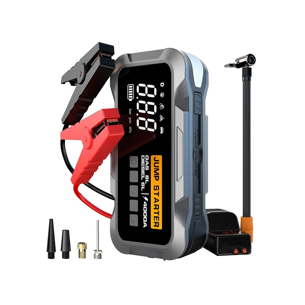 Multifunction Car Jump With 8000Mah Battery Charger Compressor Air Pump Tire Inflator Emergency Kit For Trucks 4712790665425