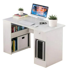 Computer Desk H Shaped PC Laptop Gaming Table W/ Book Shelves Bookcase UK